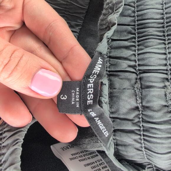 James Perse Wale WideLeg Soft Corduroy Concrete Pigment Pants Women's Large Grey - Picture 3 of 11